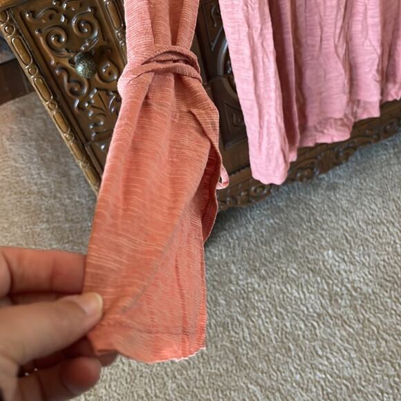 Free People Beach Pink Come And Catch Me Long Sleeve boho coastal dress - Picture 5 of 10